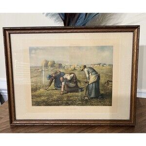 Antique Chantel L.F. Millet Pinx French The Gleaners 664 Lithograph Print Art